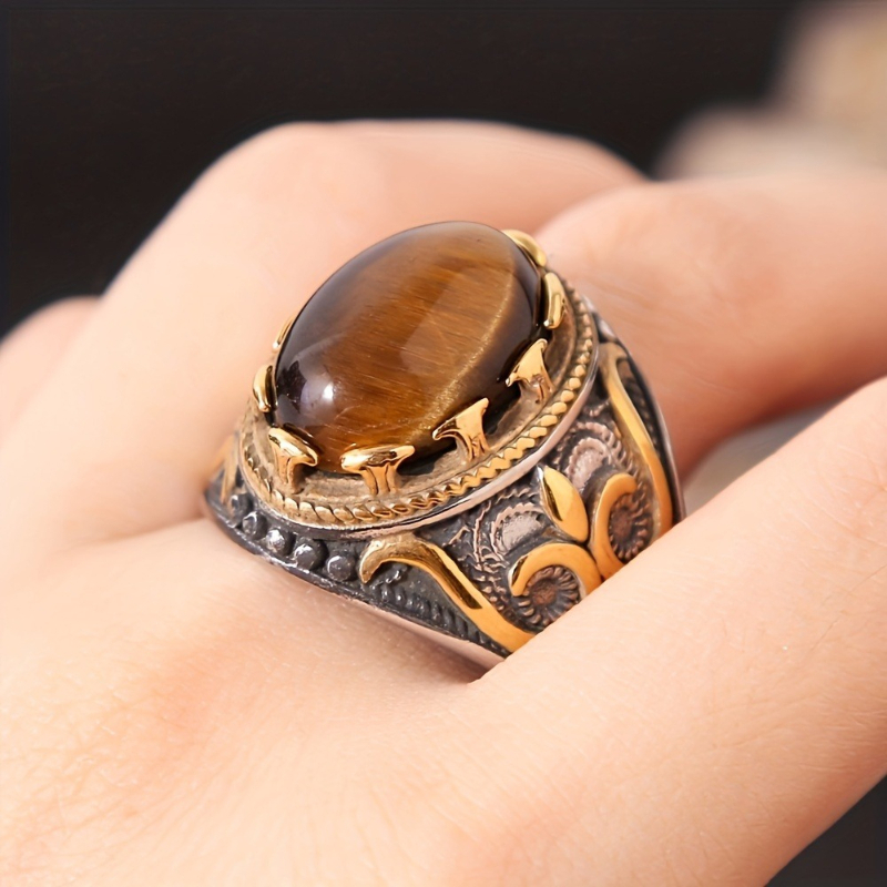 Men'S Accessories Hand Bands - 1 anillo de piedras preciosas sintéticas