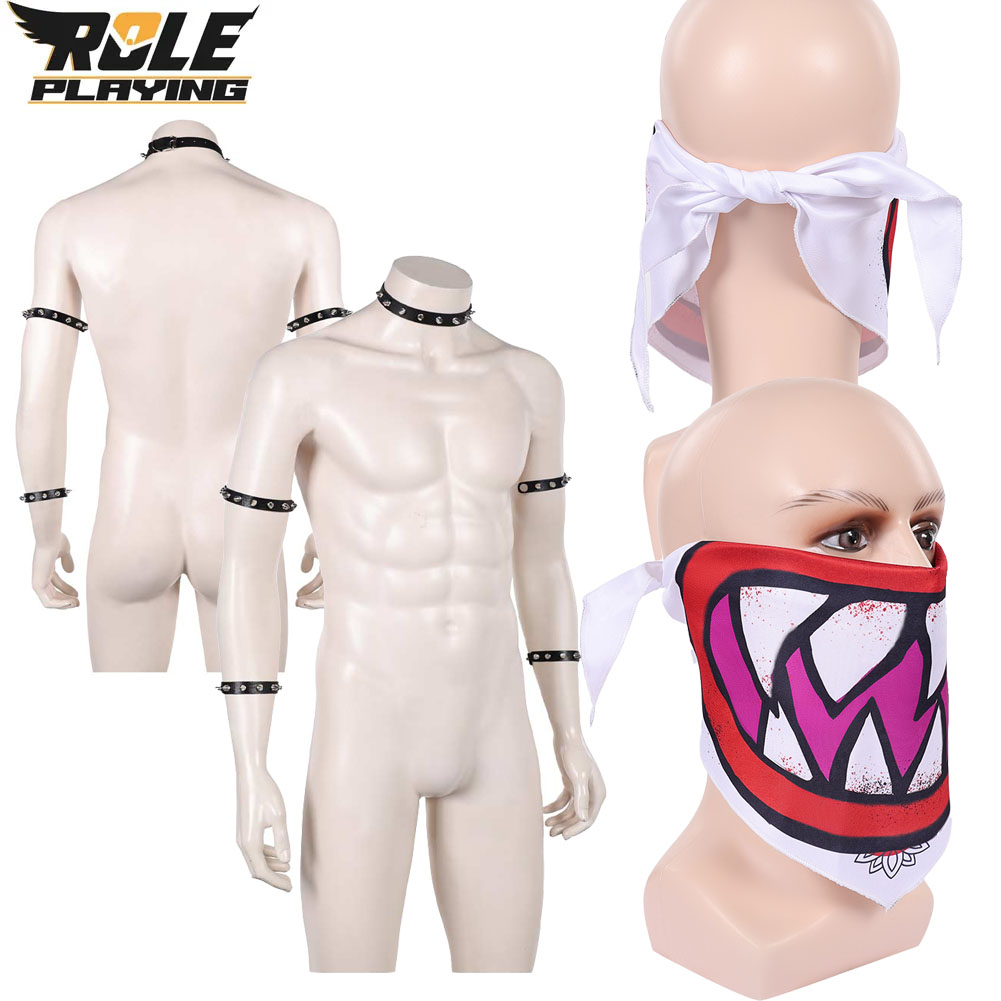 Men Accessories Kit - Disfraz de Bowser Jr, Bufanda, Máscara,