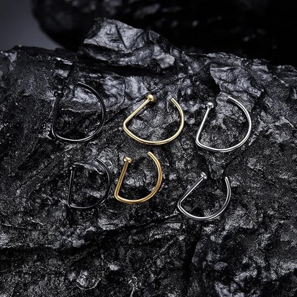 Paquete de 4 anillos de nariz  - Men Accessories Earrings reseña y precio