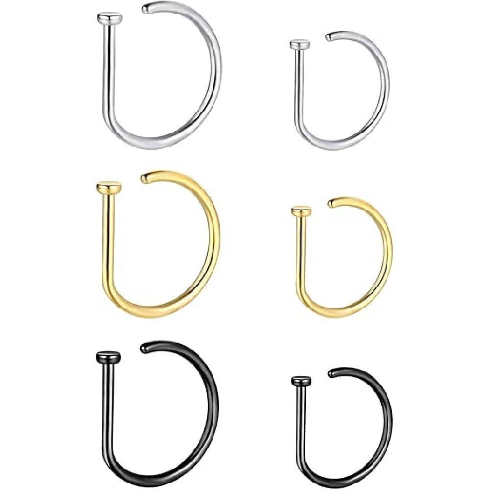 Paquete de 4 anillos de nariz  - Men Accessories Earrings reseña y precio