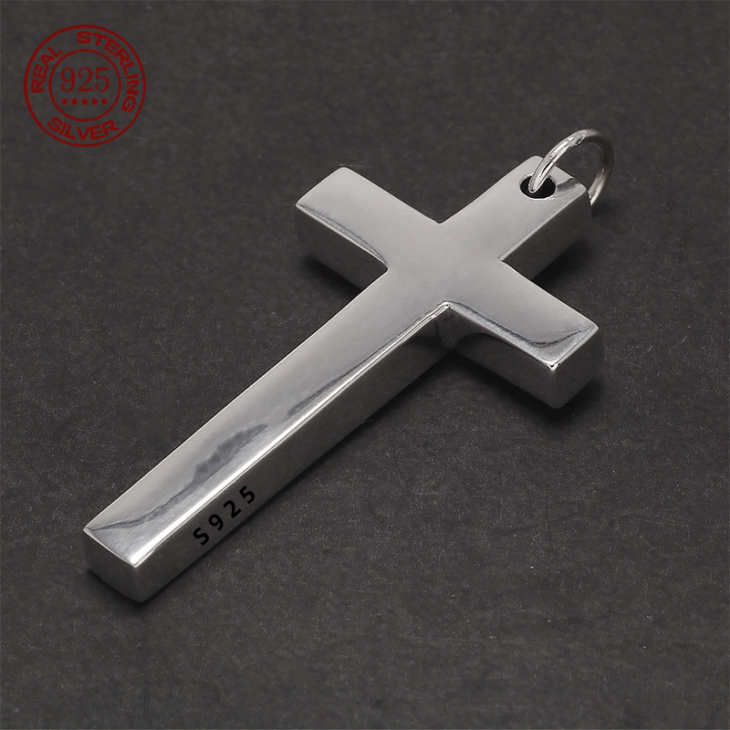 Colgante de cruz de plata sóli - Men'S Minimalist Accessories reseña y precio